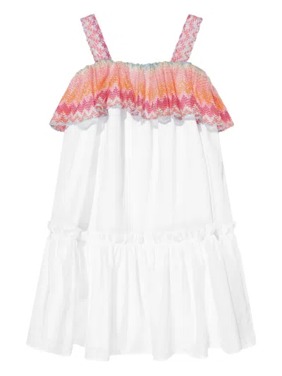 Missoni Kids' Chevron-detail Dress In White