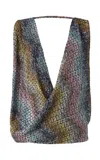 Missoni Chevron Draped Caperdoni-knit Top In Multi