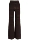 Missoni Chevron Pattern Flared Trousers With Elastic Waistband In Brown