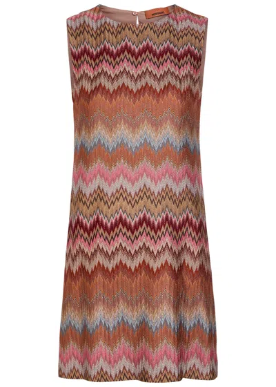 Missoni Chevron Fine-knit Mini Dress In Multi