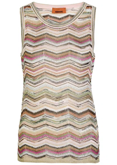 Missoni Chevron Fine-knit Top In Multi