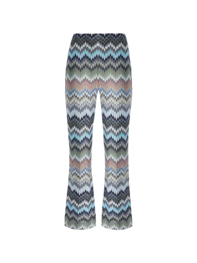 Missoni Chevron Flared Trousers In Multi