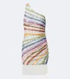 Missoni Chevron Fringed One-shoulder Beach Dress In Multi