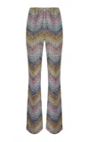 Missoni Chevron High-rise Flared Caperdoni-knit Trousers In Multi