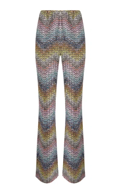 Missoni Chevron High-rise Flared Caperdoni-knit Trousers In Multi