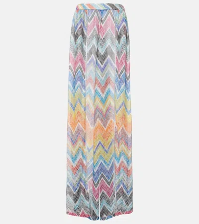 Missoni Chevron High-rise Lamé Palazzo Pants In Multicoloured