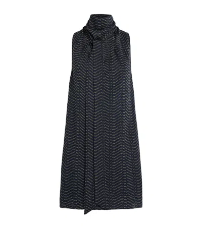 Missoni Chevron High-neck Mini Dress In Black