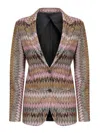 Missoni Lapel Long-sleeved Suit Jacket In Nude & Neutrals