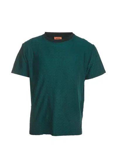 Pre-owned Missoni Chevron Jacquard T-shirt In Green