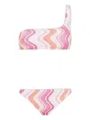 Missoni Printed One-shoulder Bikini In Pink & Purple