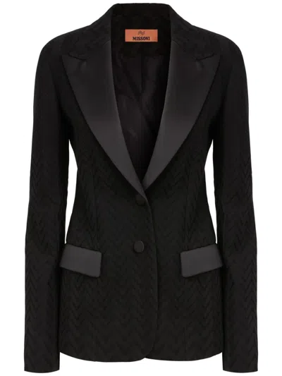 MISSONI CHEVRON-KNIT BLAZER