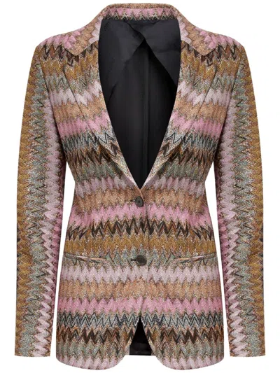 MISSONI CHEVRON-KNIT BLAZER