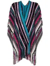 Missoni Chevron Woven Fringed Edge Cape In 彩色