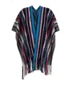 Missoni Chevron Woven Fringed Edge Cape In Black