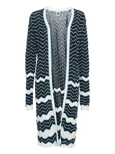 Pre-owned Missoni Chevron-knit Cardigan In Black