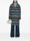 Missoni Multicolor Triple Breasted Trench Coat In 蓝色