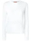 Missoni Chevron-knit Crew-neck Sweater In White