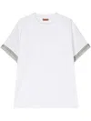 Missoni Chevron Knit-detailed Cotton T-shirt In White