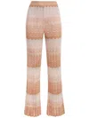 Missoni Striped Metallic Crochet-knit Straight-leg Pants In Orange