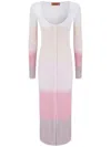 Missoni Long Cardigan In Gradient Chevron Viscose In White