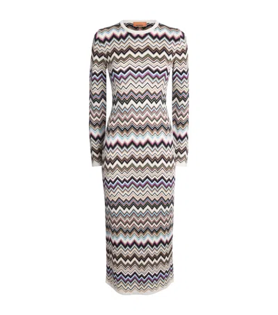 Missoni Chevron Knit Midi Dress In Multi