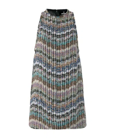 Missoni Chevron Knit Mini Dress With Sequins In Multi-color