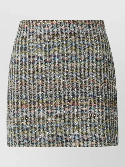 Missoni Chevron Knit Sequin Mini Skirt In Multi