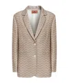 Missoni Chevron-knit Single-breasted Blazer In Nude