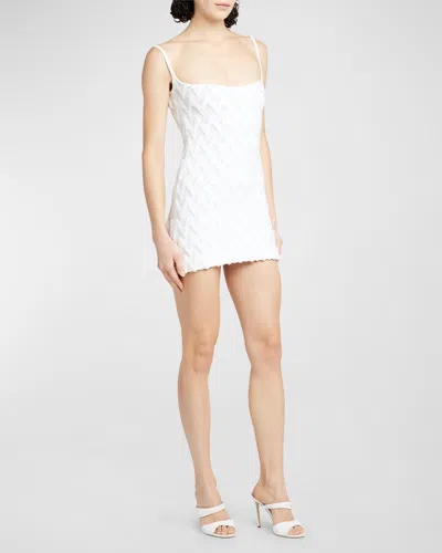 Missoni Chevron Knit Sleeveless Mini Dress In Marshmallow