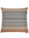 Missoni Chevron-knit Square Cushion In Gold