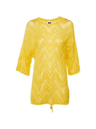 Pre-owned Missoni Chevron Knit Top In Yellow