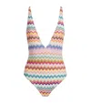 Missoni Pixel-effect Zigzag Pattern One-piece Swimsuit In Multi