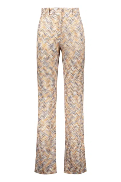 Missoni Chevron Knitted Palazzo Trousers In Multicolor