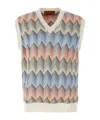 Missoni Zigzag Pattern Sleeveless V-neck Vest In Gray