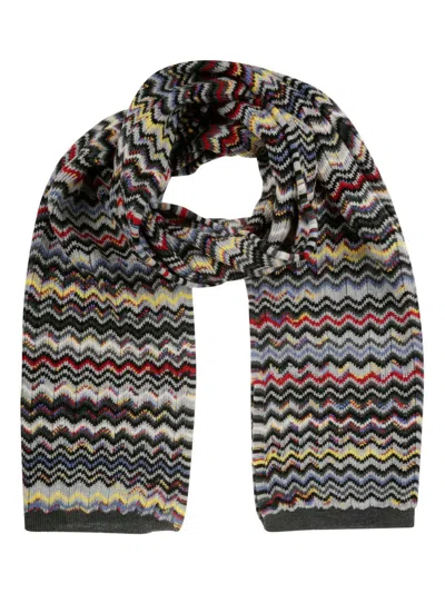 Missoni Chevron-knitted Wraparound Scarf In Multicolour