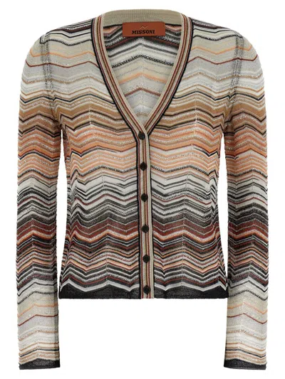 Missoni Brown Chevron Lam Cardigan
