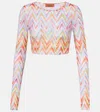 Missoni Chevron Cropped Top In Pink