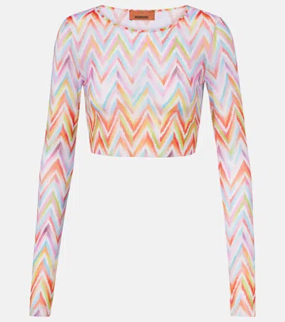 Missoni Chevron Cropped Top In Pink