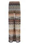 Missoni Sequin-embellished Striped Metallic Crochet-knit Wide-leg Pants In Nude