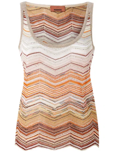 Missoni Tanktop Aus Chevron-lamé Mit Pailletten In Multicoloured