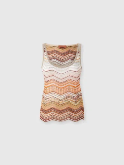 MISSONI MISSONI CHEVRON LAMÉ TANK TOP WITH SEQUINS