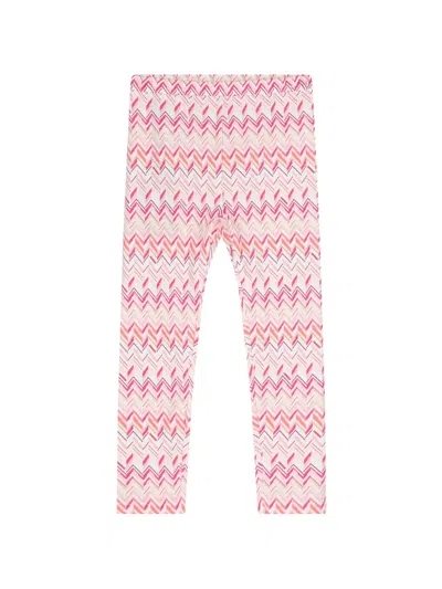 Missoni Kids' Chevron Leggings In Pink