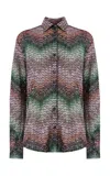Missoni Chevron Long Sleeve Button-down Top In Multi