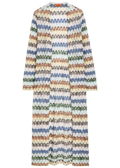 Missoni Chevron Metallic-knit Cardigan In Multi