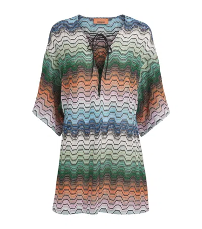 Missoni Chevron Mini Kaftan In Multi