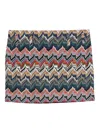 Missoni Chevron Pattern Mini Length Skirt With Belt In Multi