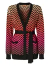 Missoni Chevron-motif Cardigan In Black
