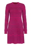 Missoni Chevron Wool-blend Minidress In Purple