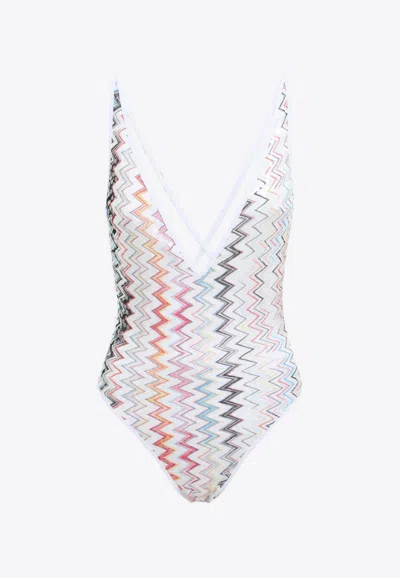 MISSONI CHEVRON ONE-PIECE SWIMSUIT