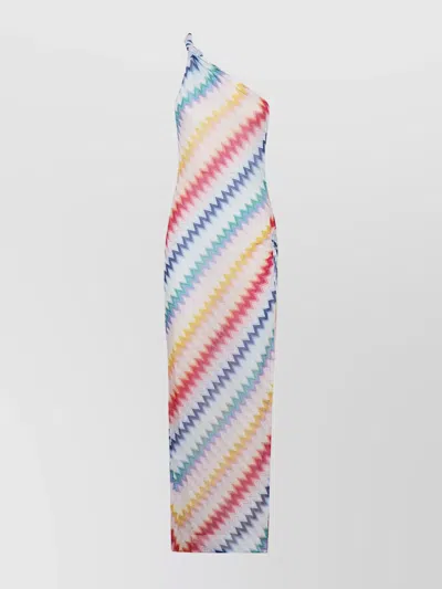 MISSONI CHEVRON ONE-SHOULDER MAXI DRESS